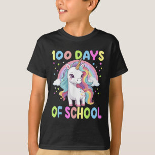 100 Days Of School Unicorn Rainbow Teacher Girls T T-Shirt