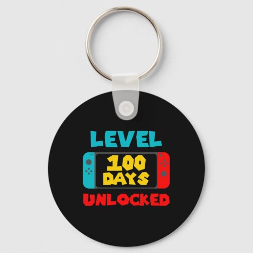 100 Days Of School Unlocked 100th Day Video Gamer  Keychain