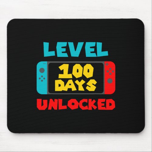 100 Days Of School Unlocked 100th Day Video Gamer  Mouse Pad