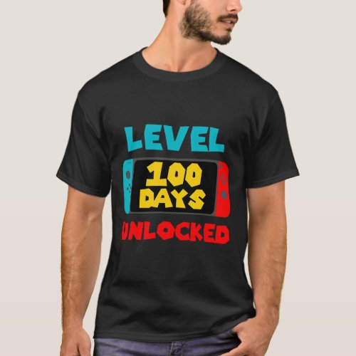 100 Days Of School Unlocked 100th Day Video Gamer  T_Shirt