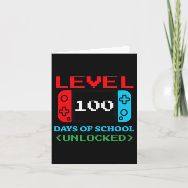 100 Days Of School Unlocked 3  Card (Front)