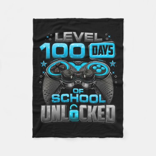 100 Days Of School Unlocked Boys 100th Day Of Scho Fleece Blanket