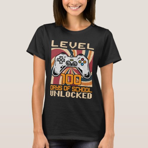 100 Days Of School Unlocked Fun Gamer Lover  T_Shirt