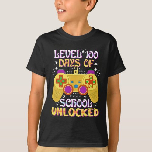 100 Days Of School Unlocked Gamer Fun  T_Shirt