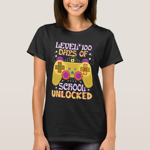 100 Days Of School Unlocked Gamer Fun  T_Shirt