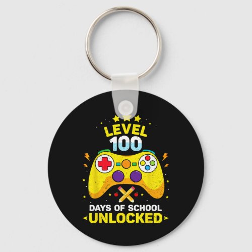 100 Days Of School Unlocked Gamer Gaming Videogame Keychain