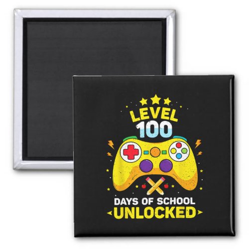 100 Days Of School Unlocked Gamer Gaming Videogame Magnet