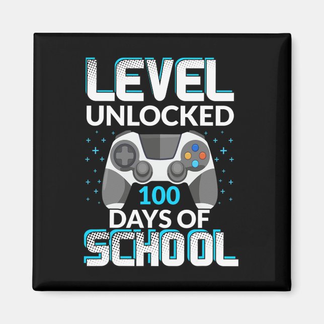100 Days Of School Unlocked Gamer Nerdy Team  Magnet (Front)