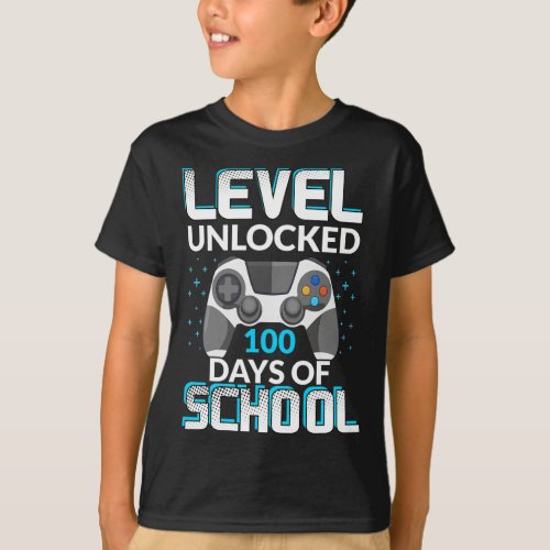 100 Days Of School Unlocked Gamer Nerdy Team  T_Shirt