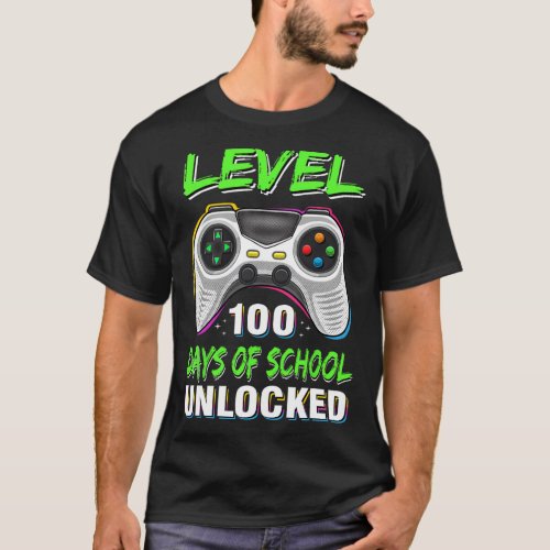 100 Days Of School Unlocked Gamer Video Games Boys T_Shirt