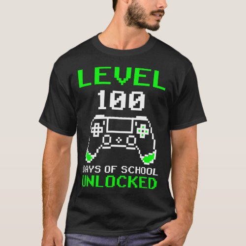 100 Days Of School Unlocked Gamer Video Games Boys T_Shirt