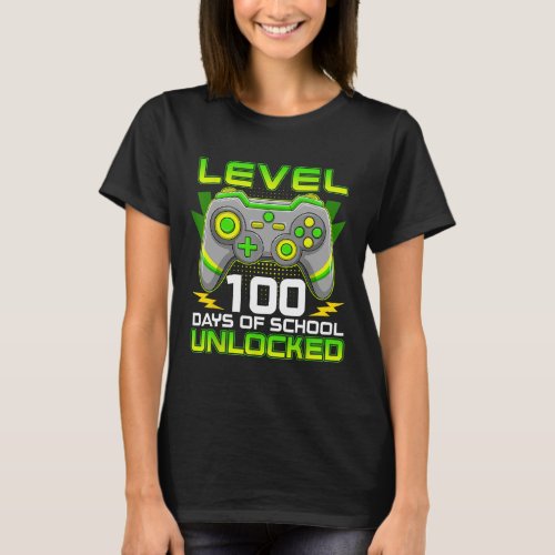 100 Days Of School Unlocked Gamer Video Games Kid  T_Shirt