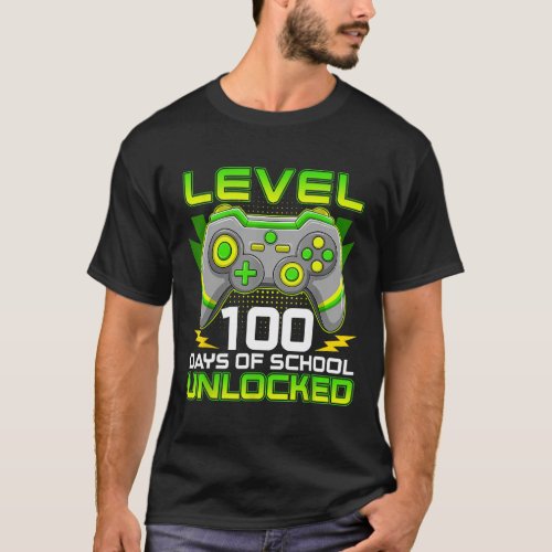 100 Days Of School Unlocked Gamer Video Games Kid  T_Shirt