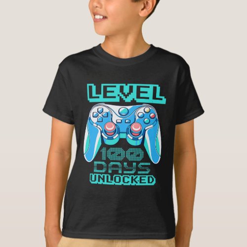 100 Days Of School Unlocked Video Game Controller  T_Shirt