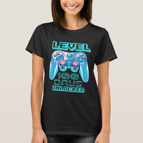 100 Days Of School Unlocked Video Game Controller  T_Shirt