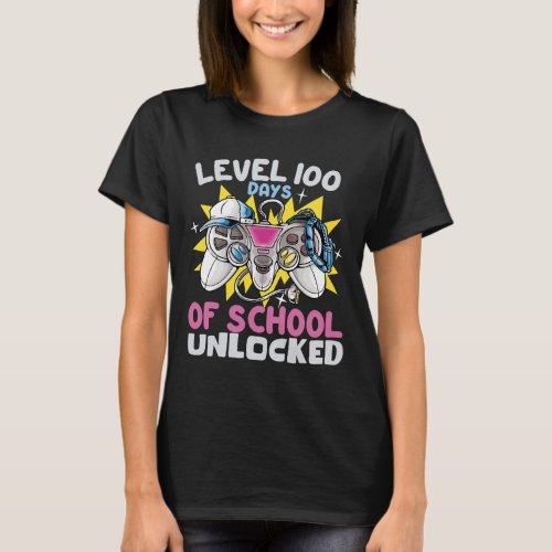 100 Days Of School Unlocked Video Games Lovers  T_Shirt