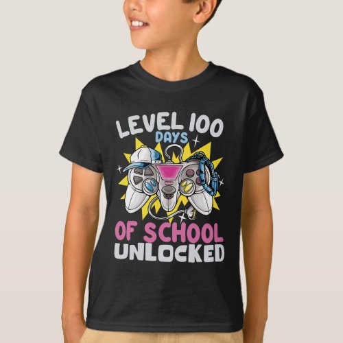 100 Days Of School Unlocked Video Games Lovers  T_Shirt