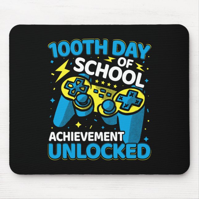 100 Days Of School Video Game Controller Boys Girl Mouse Pad (Front)