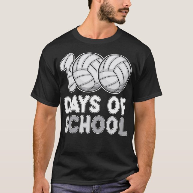 100 Days Of School Volleyball 100th Day Of School  T-Shirt (Front)