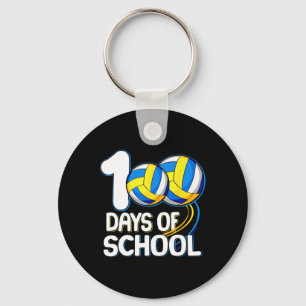 100 Days Of School Volleyball Player 100th Day Of Keychain