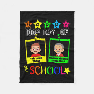 100 Days Of School - When I Am 100 Years Old Gift Fleece Blanket
