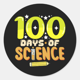 100 Days of Science 100th Day of School Teacher Classic Round Sticker