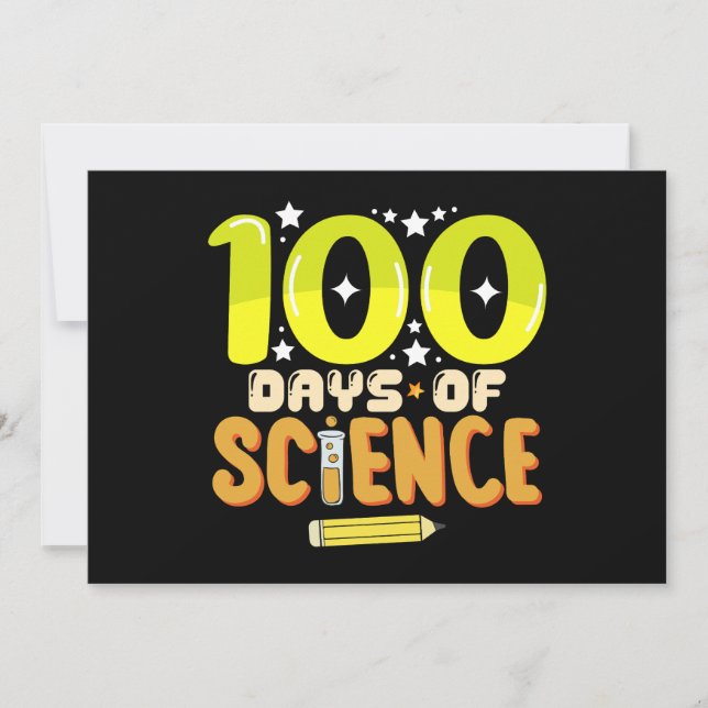 100 Days of Science 100th Day of School Teacher Invitation (Front)
