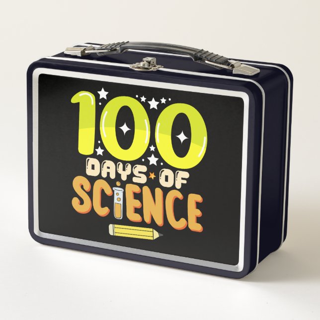 100 Days of Science 100th Day of School Teacher Metal Lunch Box (Front)