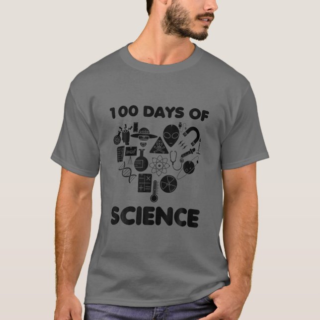 100 Days Of Science Heart Outfit 100Th Day Of Scho T-Shirt (Front)