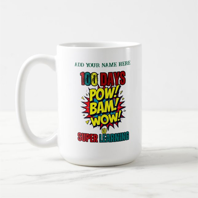 100 Days of Super Learning: Comic Book Style Coffee Mug (Left)