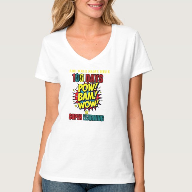 100 Days of Super Learning: Comic Book Style T-Shirt (Front)