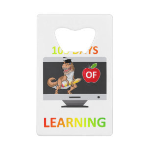 100 Days Of Virtual Learning Student Quarantine Credit Card Bottle Opener
