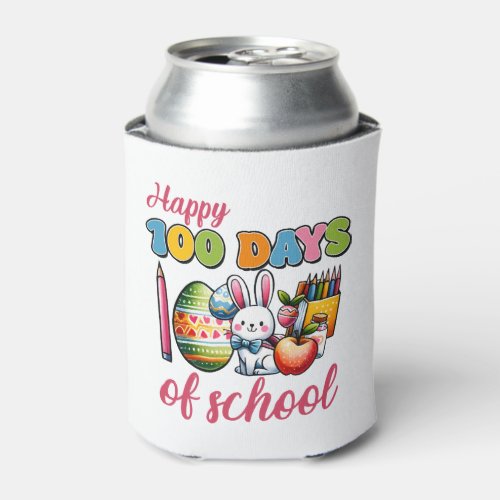 100 Days School Boy Girl Easter 100 Day of School Can Cooler