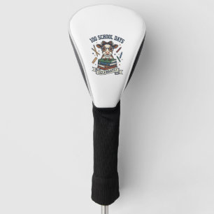 100 Days School Cow Vintage Engraving Teacher Shir Golf Head Cover
