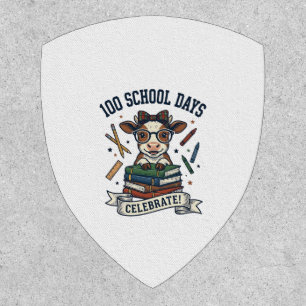 100 Days School Cow Vintage Engraving Teacher Shir Patch