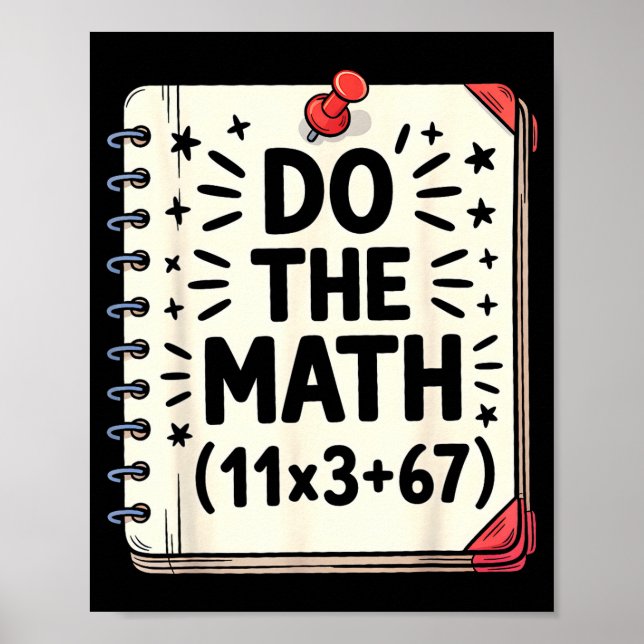 100 Days School Math Equation Do The Math 100 Funn Poster (Front)