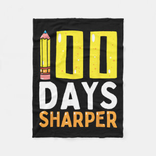 100 Days Sharper 100th Day Of School Teacher Kids Fleece Blanket