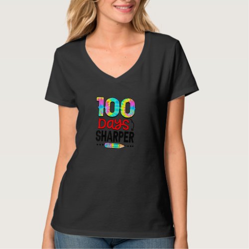 100 Days Sharper Crayon Pencil 100th Day Of School T_Shirt