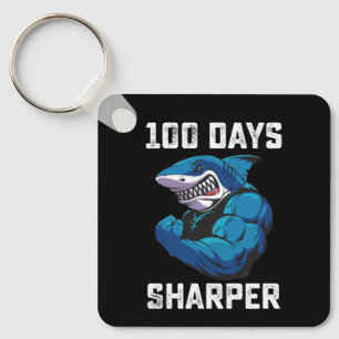 100 Days Sharper Shark 100th Day Of School Gym Keychain