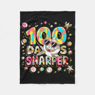 100 Days Sharper Shark Brighter Smarter 100 Days O Fleece Blanket