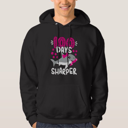 100 Days Sharper Shark Teachers Happy 100th Day Of Hoodie