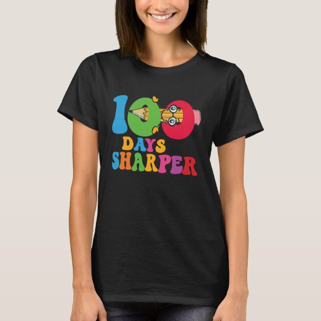100 Days Sharper Teacher Student Happy 100th Day O T-Shirt (Front)