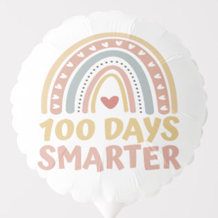 100 Days Smarter 100 Days of School Boho Rainbow  Balloon