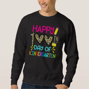 100 Days Smarter 100th Day Of Kindergarten Leopard Sweatshirt