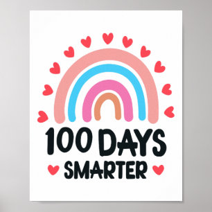 100 Days Smarter 100th Day Of School Boys Girls Ki Poster