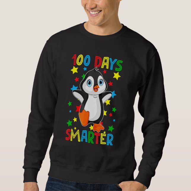 100 Days Smarter 100th Day Of School Cute Penguins Sweatshirt (Front)