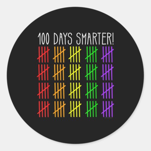 100 Days Smarter 100th Day of School Dabbing Classic Round Sticker
