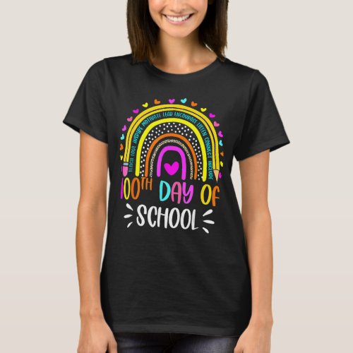 100 Days Smarter 100th Day Of School Teacher Boho  T_Shirt