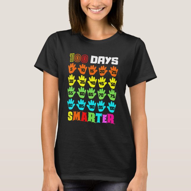100 Days Smarter 100th Day of School Teachers Kids T-Shirt (Front)