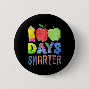 100 Days Smarter 100th Day Of School Women Teacher Button